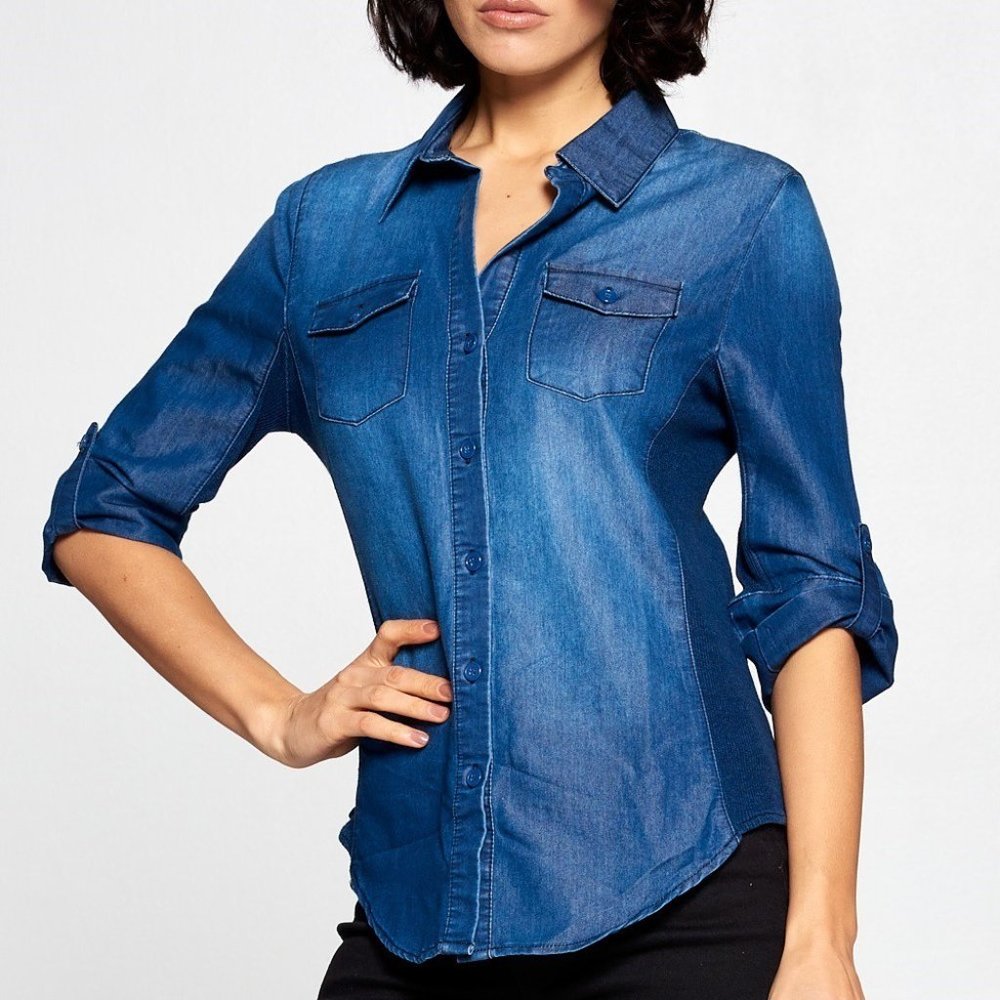 DENIM BUTTON UP SHIRT